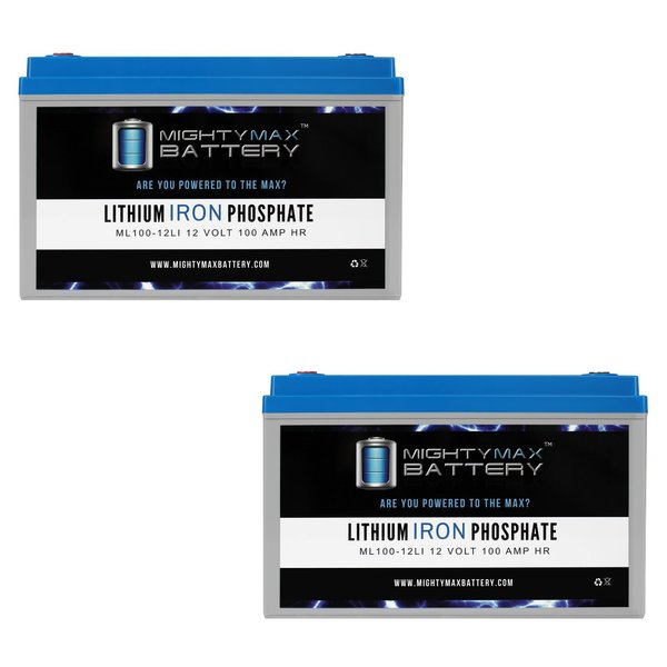 Mighty Max Battery 12V 100AH Lithium Replacement Battery Compatible with Powerware N750 Cabinet - 2PK MAX3988260